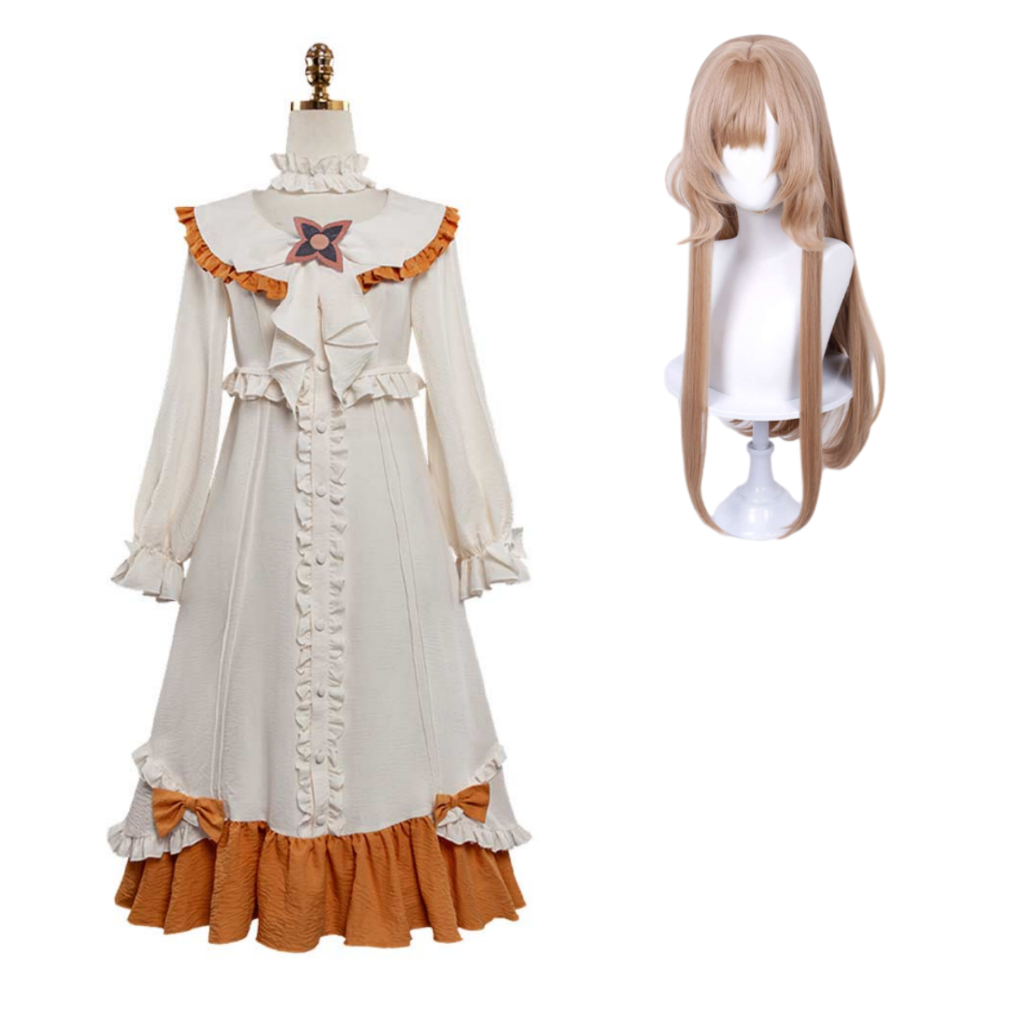 Genshin Impact Sandrone White and Brown Nightgown Outfits Halloween Carnival Cosplay Costume