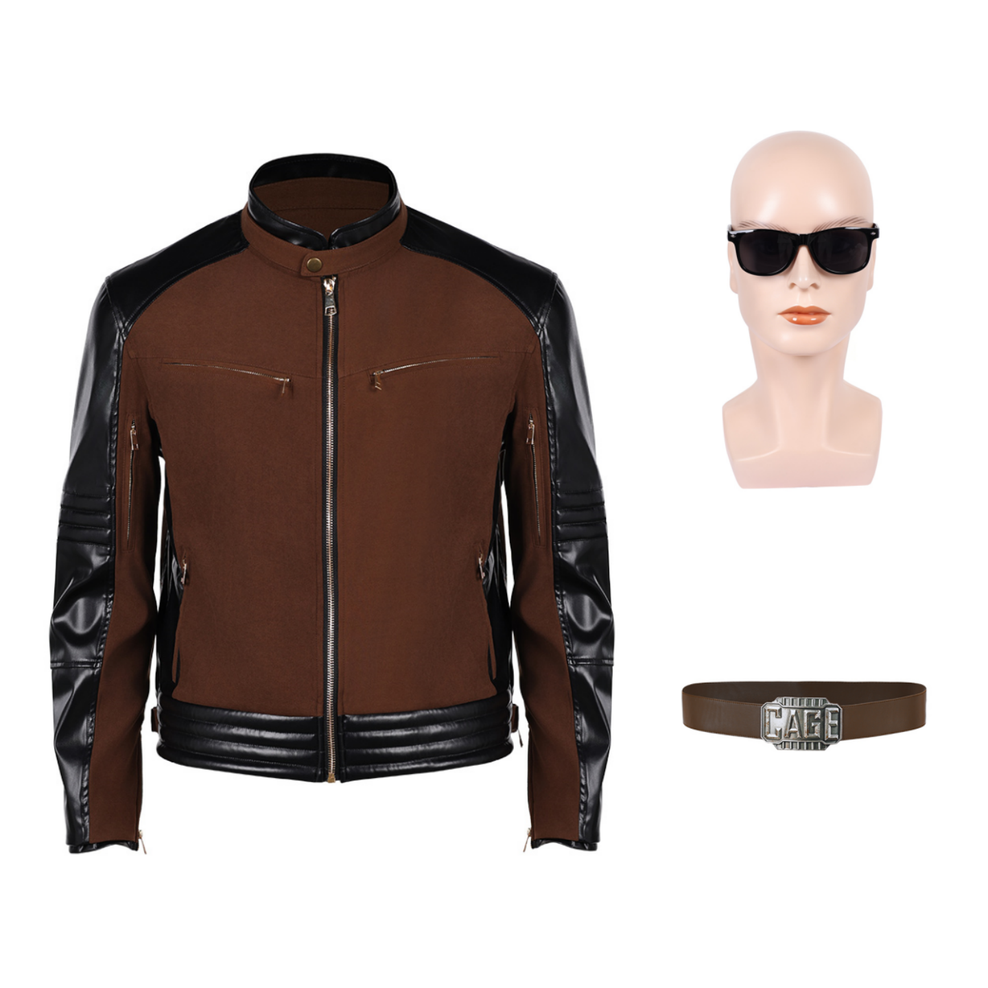 Movie Mortal Kombat 2 Johnny Cage Brown Coat Outfits Halloween Carnival Cosplay Costume