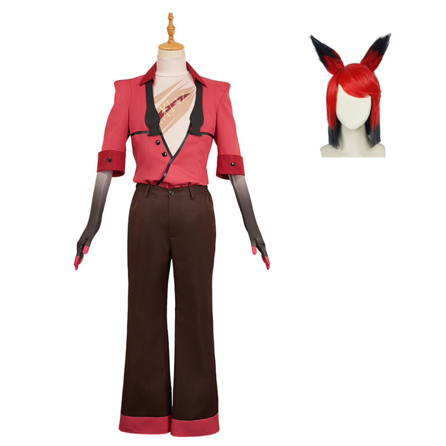 Hazbin Hotel Season 2 Alastor Red Uniform Outfit Halloween Carnival Cosplay Costume