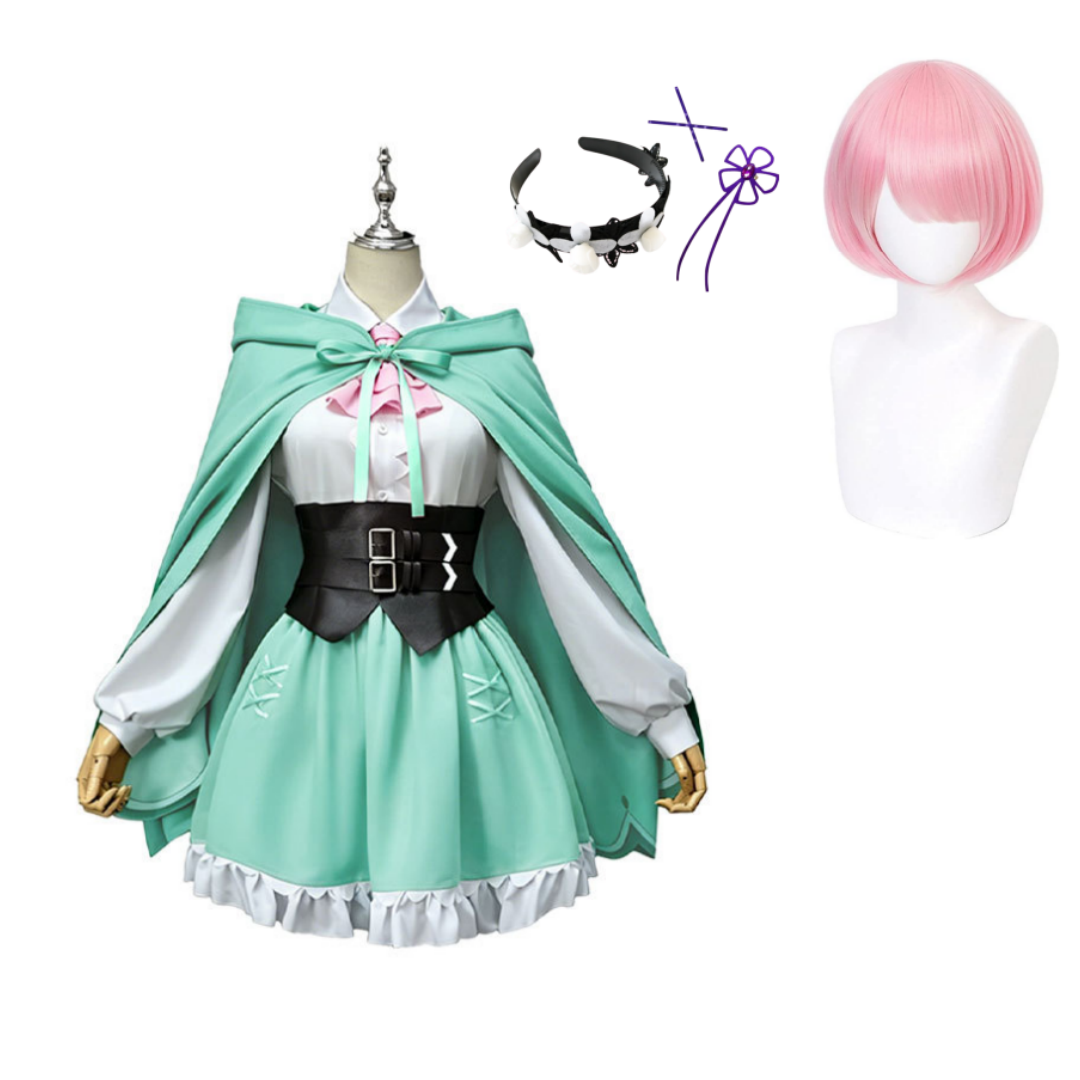 Season 4 Ram Women Green Outfit with Cape Outfits Halloween Carnival Cosplay Costume