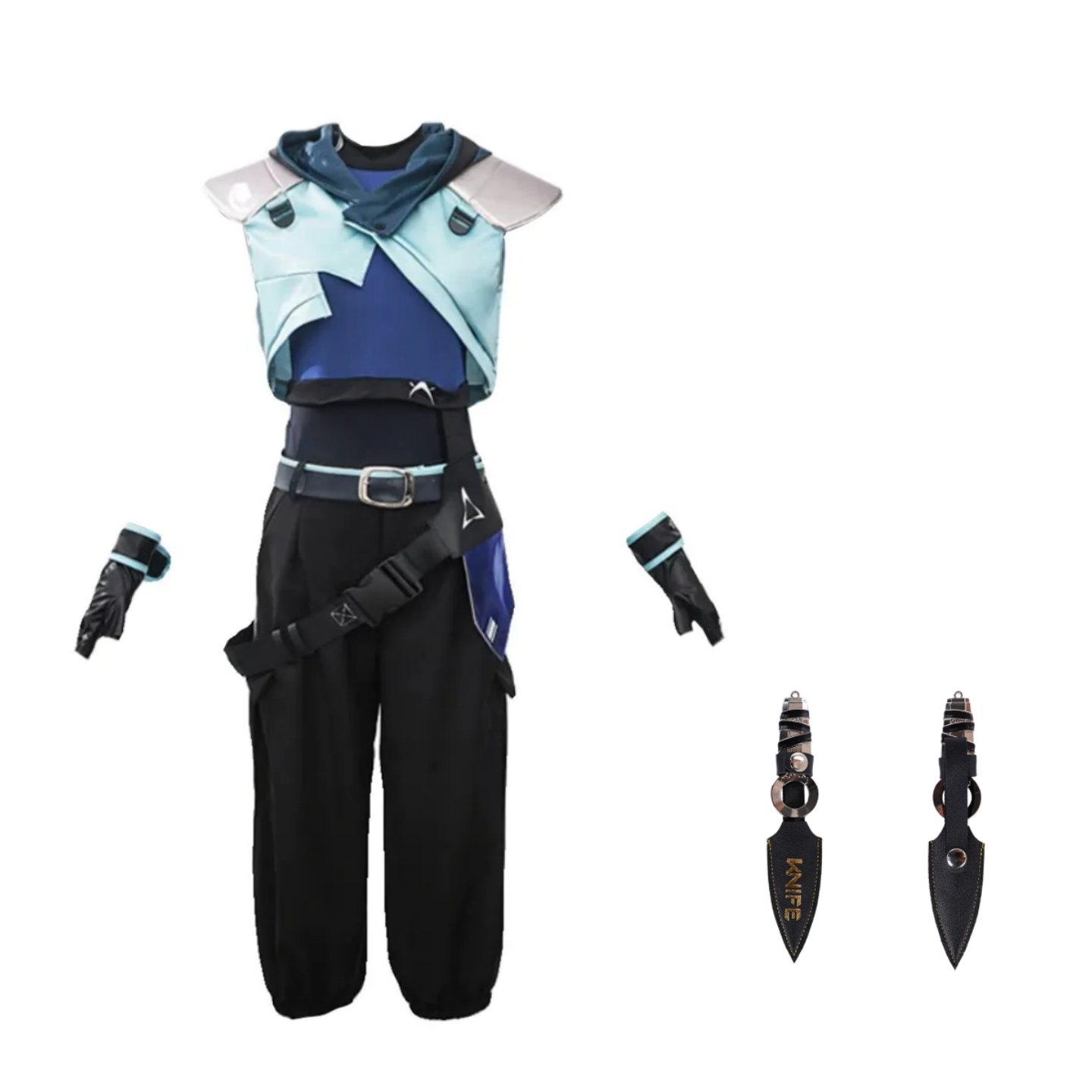 Valorant Jett Women Blue Outfit Halloween Carnival Cosplay Costume