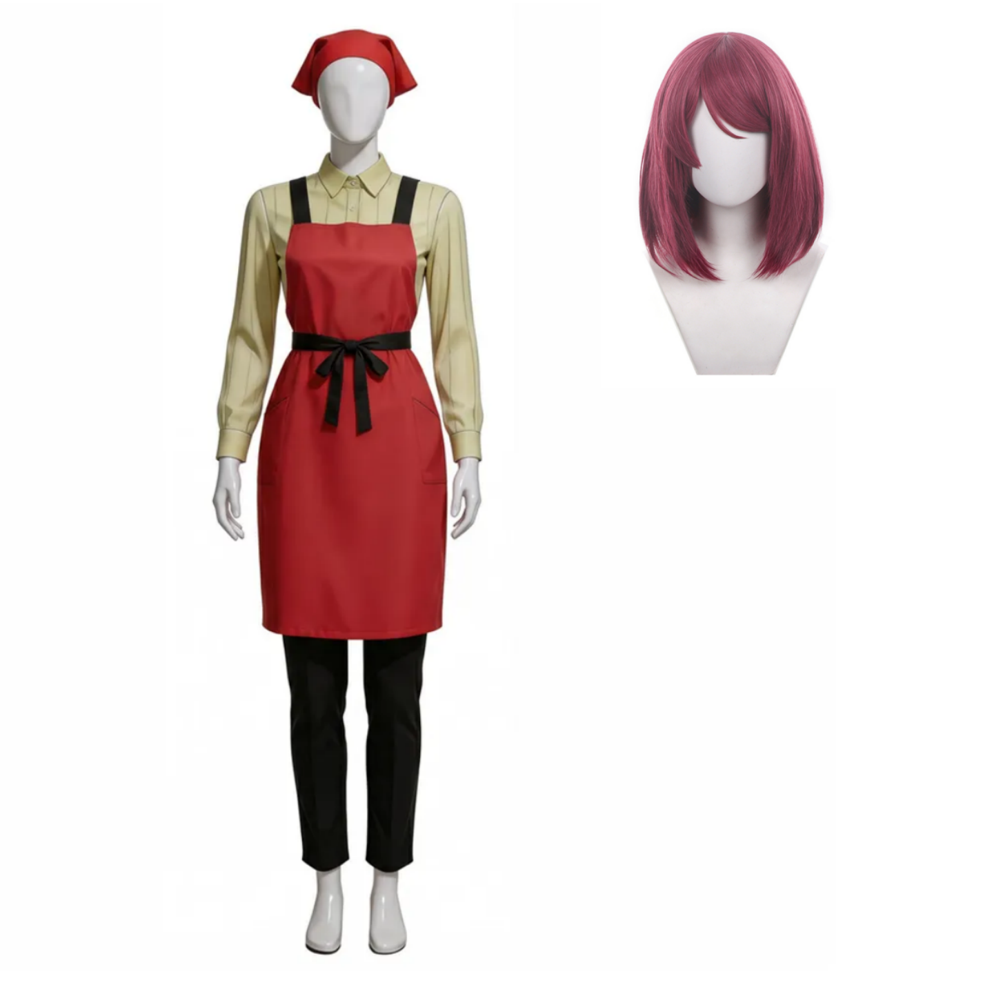 Smoking Behind the Supermarket with You Yamada Red Clerk Uniform Halloween Carnival Cosplay Costume
