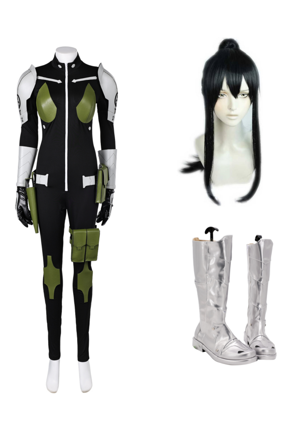 TV Kaiju No. 8 Mina Ashiro Kikoru Shinomiya Women Black Jumpsuit Full Set Outfits Halloween Carnival Suit Cosplay Costume