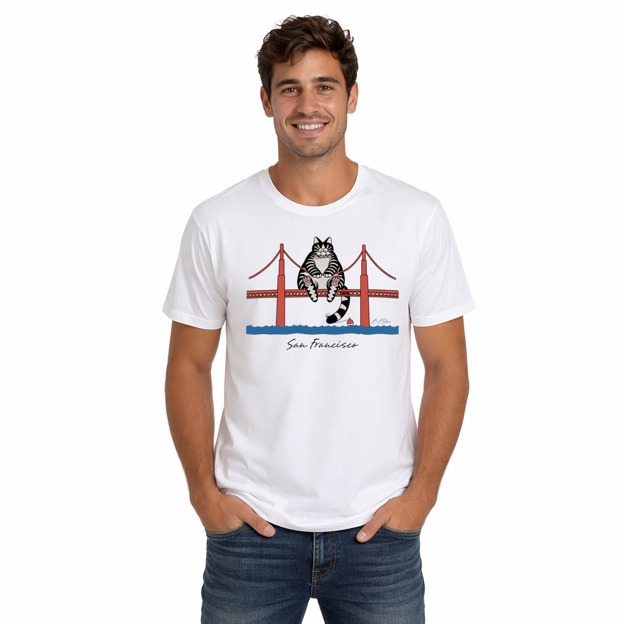 Project Hail Mary Ryland Grace White T-shirt With Cat Print Halloween Carnival Cosplay Costume