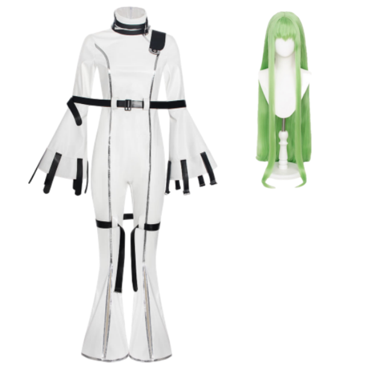 Code Geass C.C. Women White Outfit Halloween Carnival Cosplay Costume