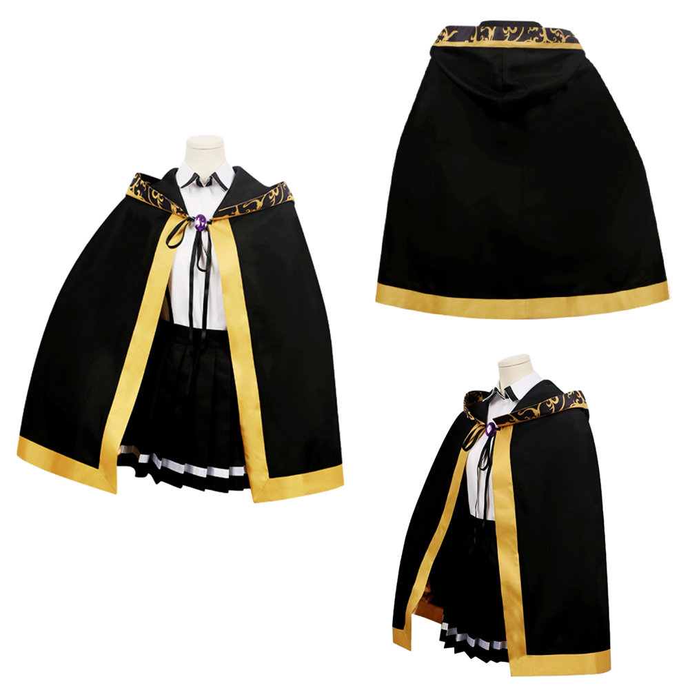 Wand and Sword The Wizard Knight Tale Lihanna Owenzaus Women Black Magic Robe Cosplay Costume