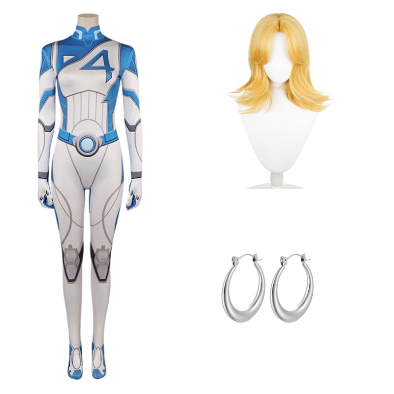 Rivals Invisible Women Sue Storm Jumpsuit Outfits Halloween Carnival Cosplay Costume