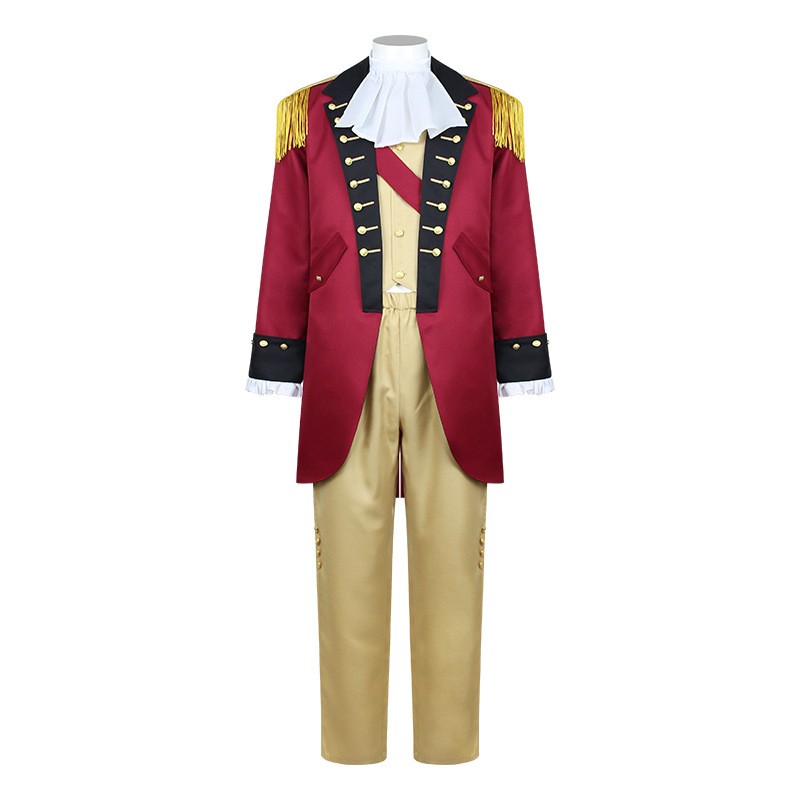 President George Washington Red Outfit Halloween Carnival Cosplay Costume