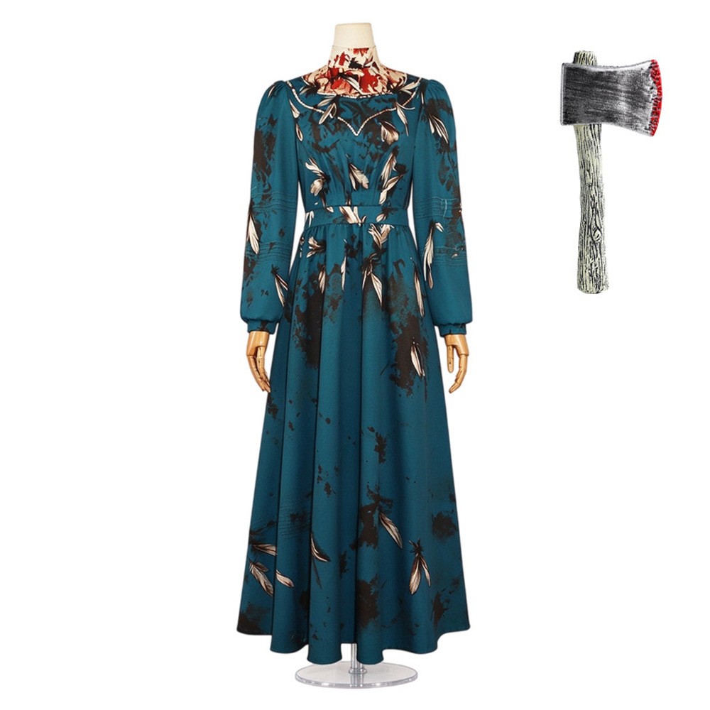 Monster The Lizzie Borden Story Lizzie Women Green Dress Outfits Halloween Carnival Cosplay Costume