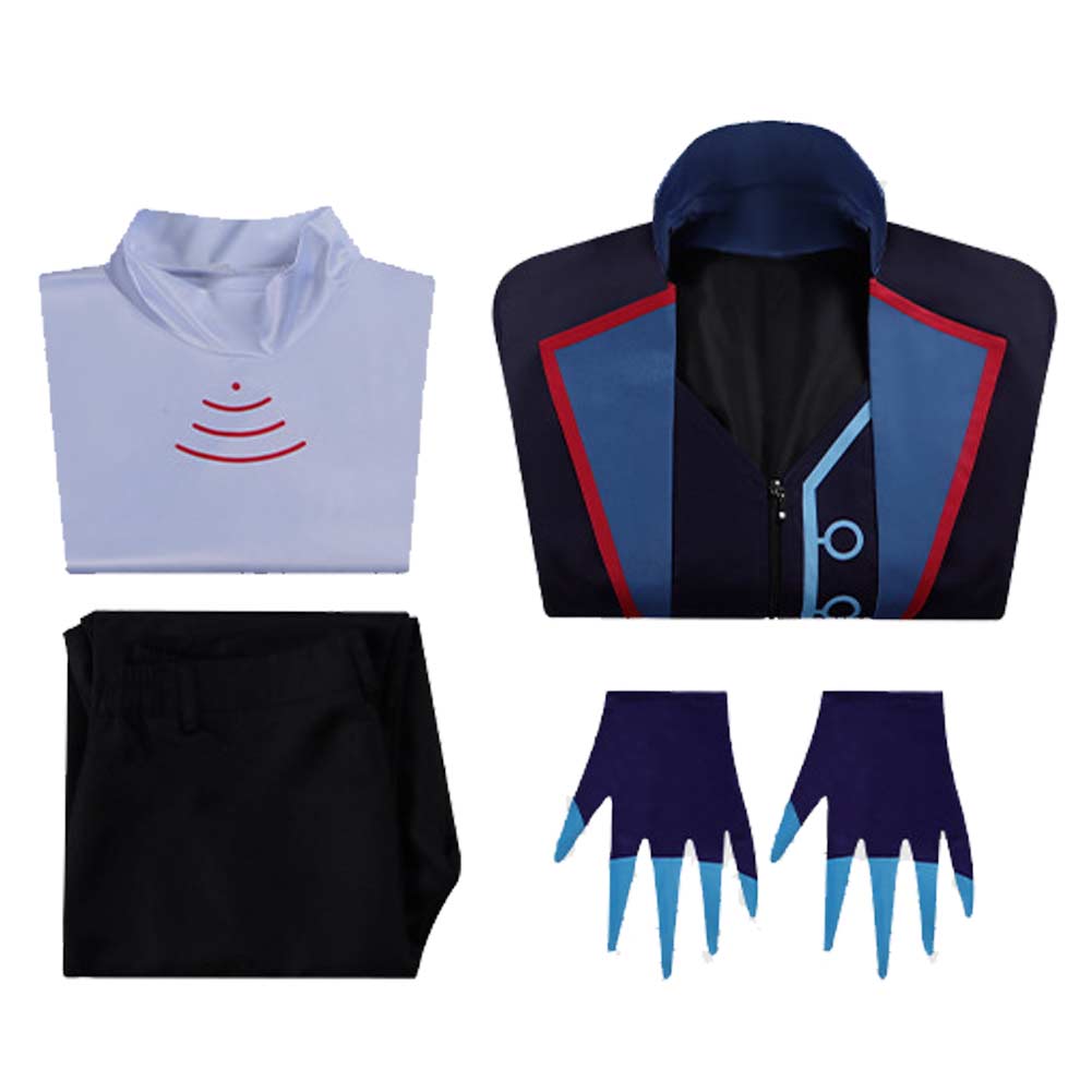 Hazbin Hotel Vox Blue Outfit Halloween Carnival Cosplay Costume