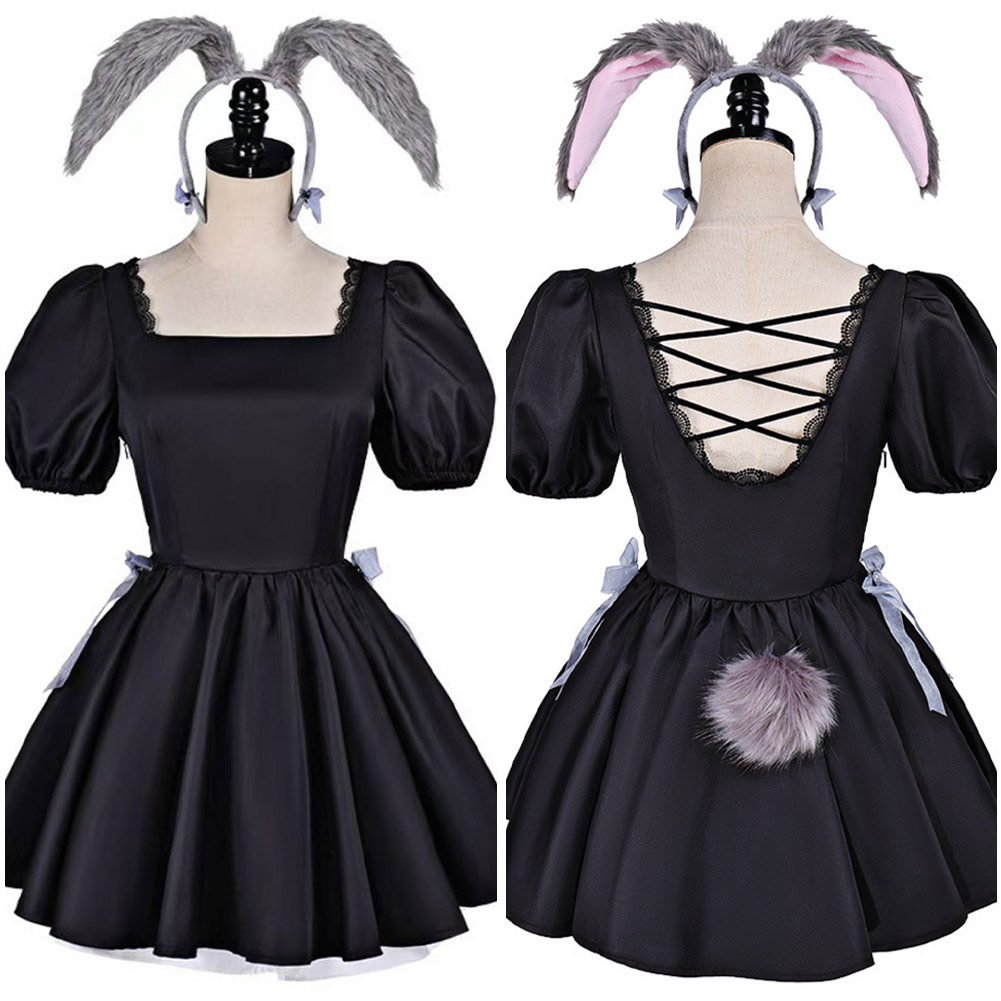 Alien Stage Sua Black Bunny Girl Dress Outfits Halloween Carnival Cosplay Costume