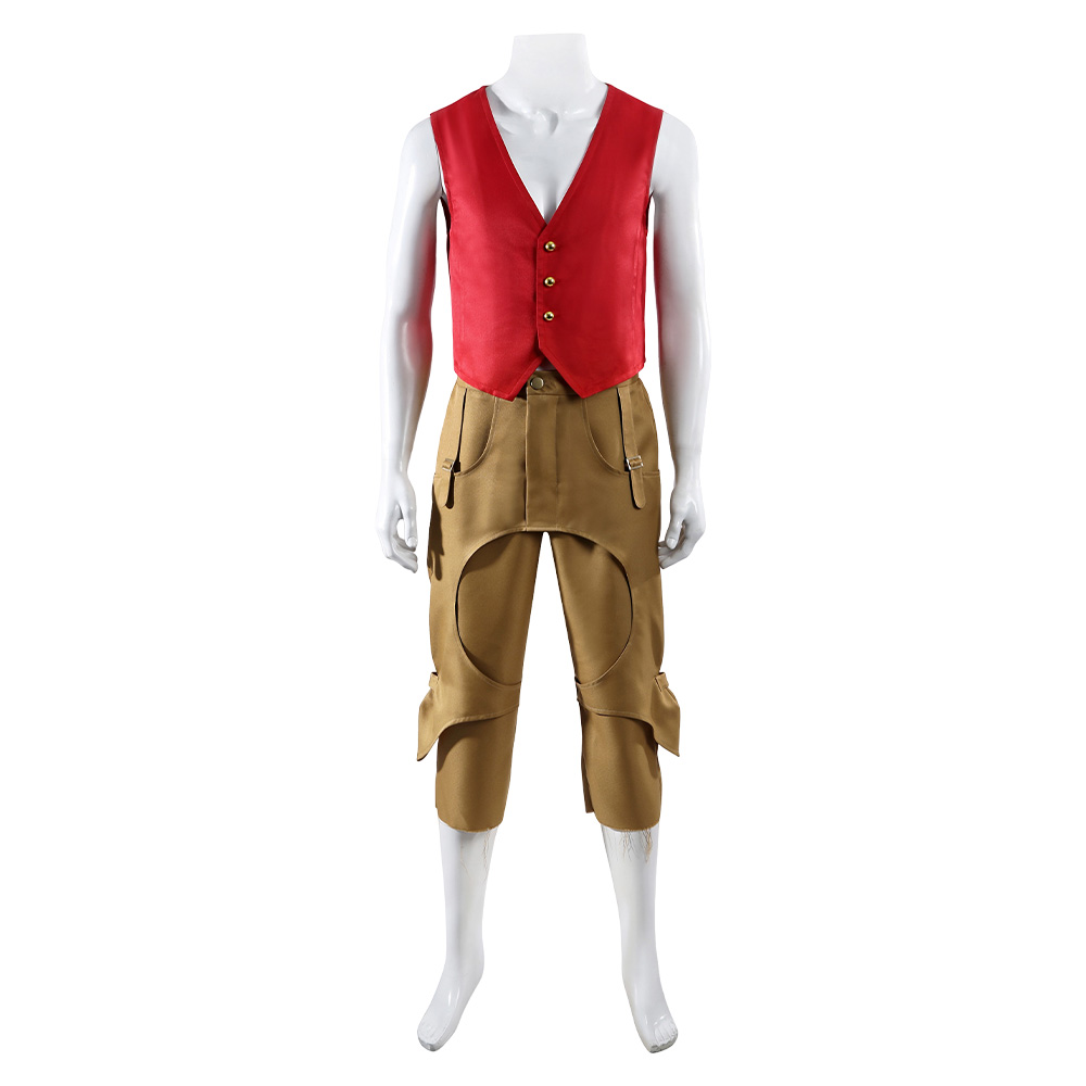 One Piece Luffy Red Outfit Halloween Carnival Cosplay Costume