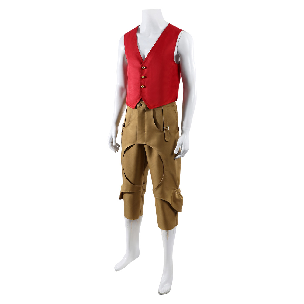 One Piece Luffy Red Outfit Halloween Carnival Cosplay Costume