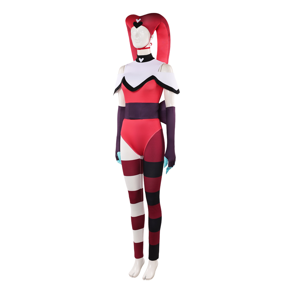 Hazbin Hotel Season 2 Kitty Red Clown Knit Set Outfit Halloween Carnival Cosplay Costume