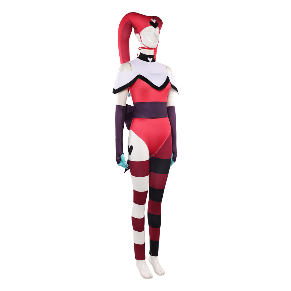 Hazbin Hotel Season 2 Kitty Red Clown Knit Set Outfit Halloween Carnival Cosplay Costume