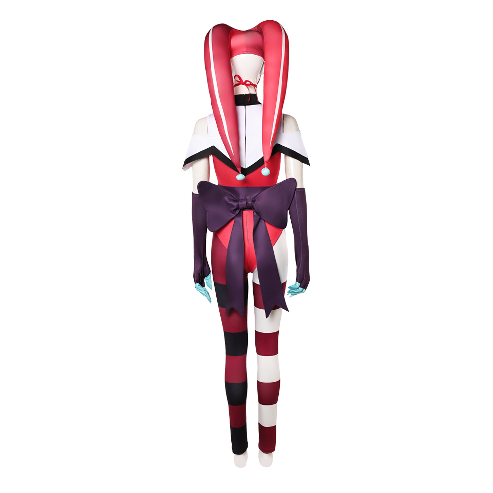 Hazbin Hotel Season 2 Kitty Red Clown Knit Set Outfit Halloween Carnival Cosplay Costume