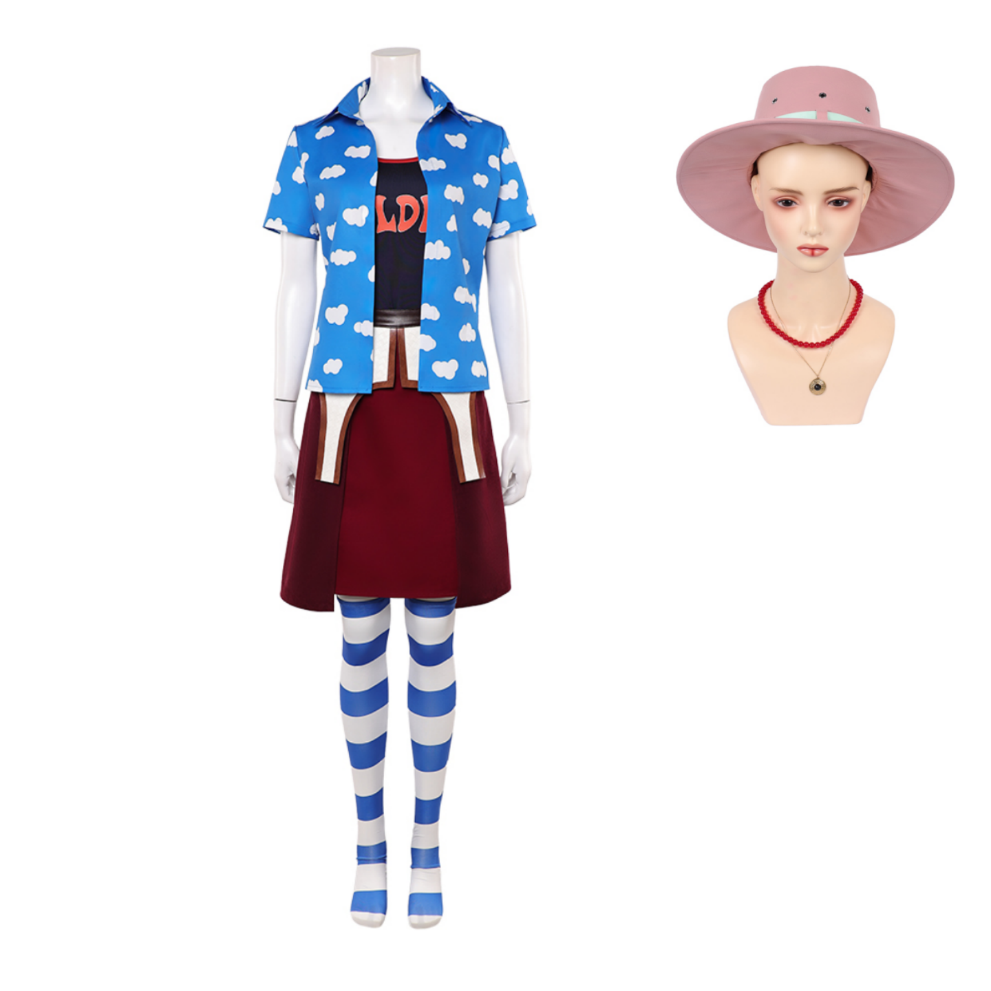 One Piece Live-Action Miss Goldenweek Women Blue Outfit Halloween Carnival Cosplay Costume
