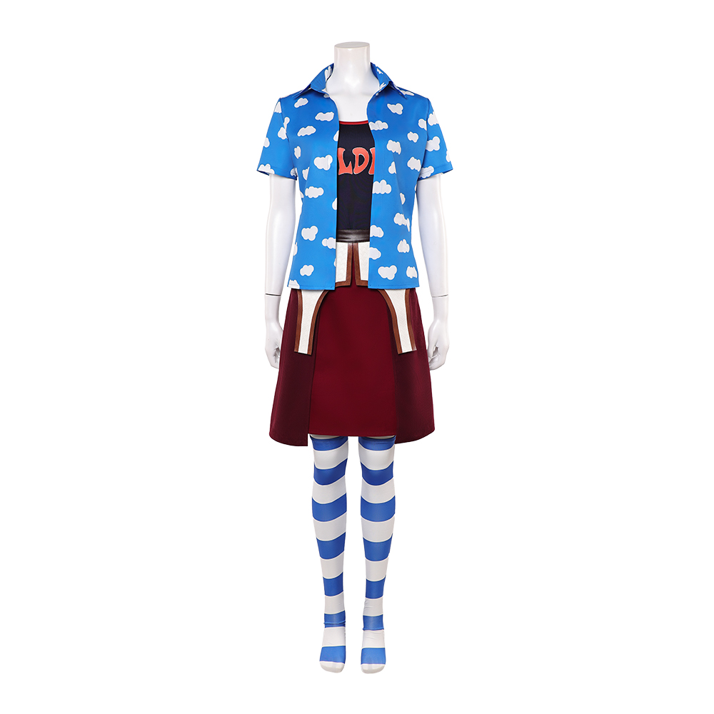 One Piece Live-Action Miss Goldenweek Women Blue Outfit Halloween Carnival Cosplay Costume
