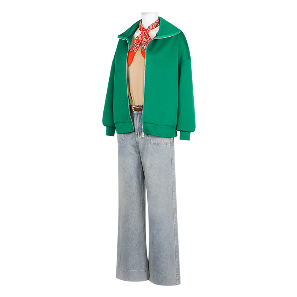 Bibi Blocksberg Green Outfit Women Jeans Halloween Carnival Cosplay Costume