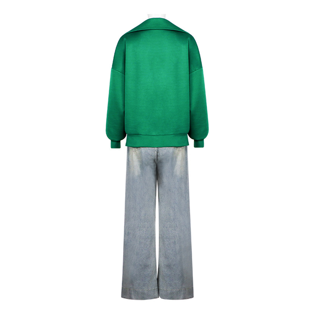Bibi Blocksberg Green Outfit Women Jeans Halloween Carnival Cosplay Costume