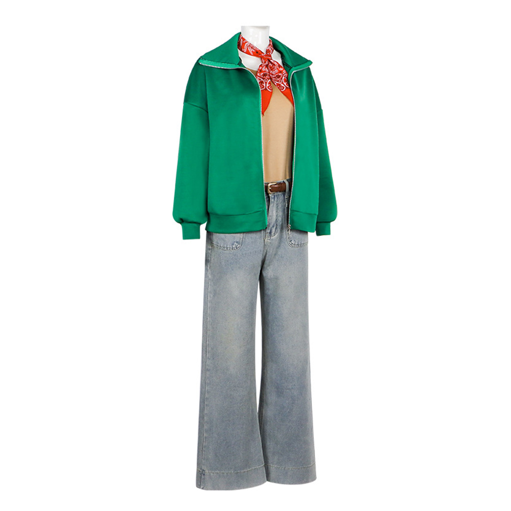 Bibi Blocksberg Green Outfit Women Jeans Halloween Carnival Cosplay Costume