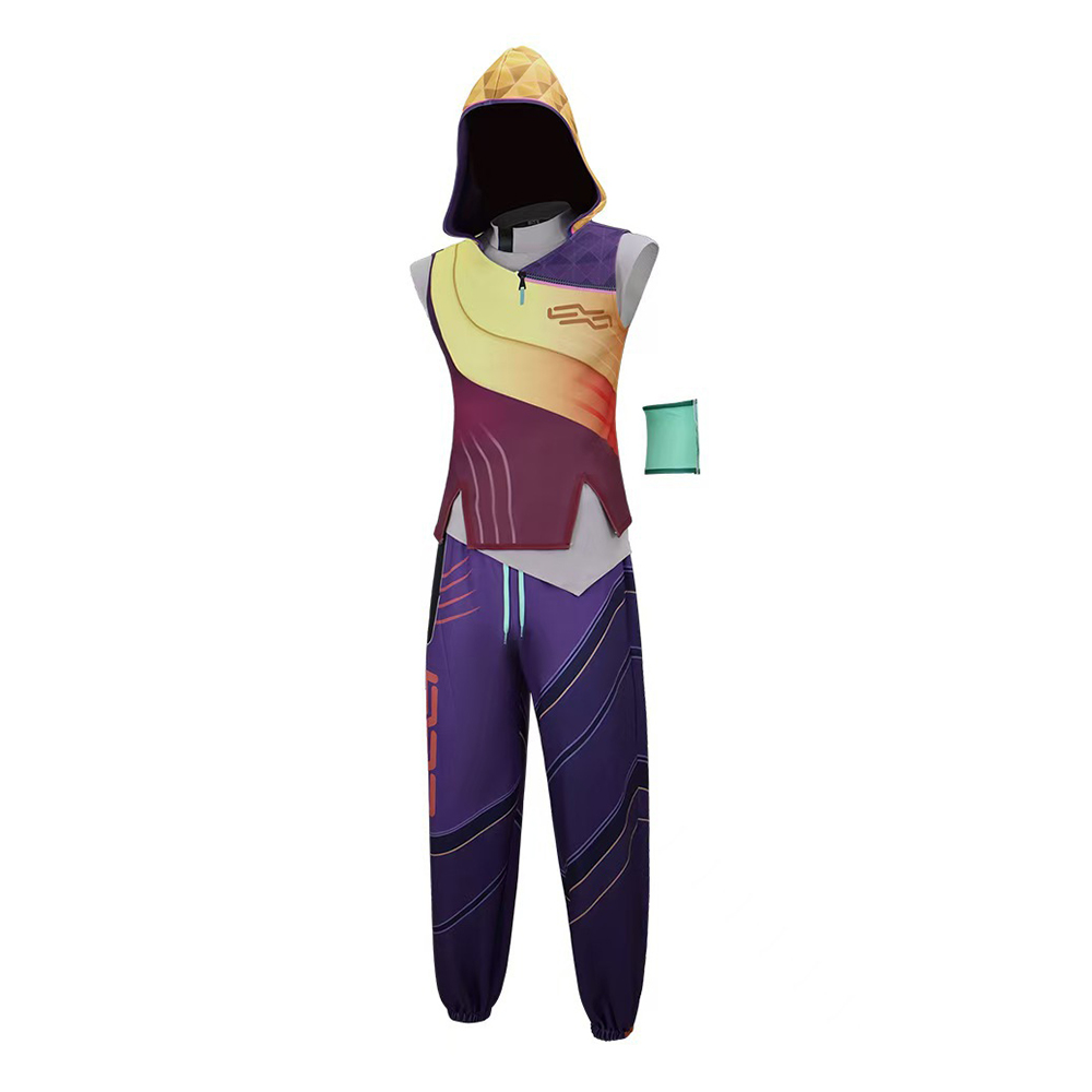 Valorant Miks Yellow and Purple Outfit Halloween Carnival Cosplay Costume