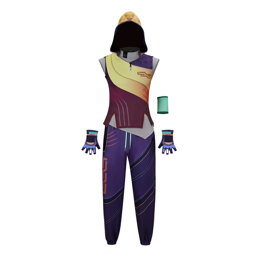 Valorant Miks Yellow and Purple Outfit Halloween Carnival Cosplay Costume