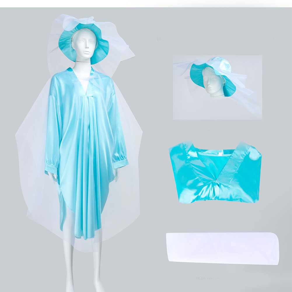 Haunted Mansion Ghost Bride Blue Outfit Halloween Carnival Cosplay Costume