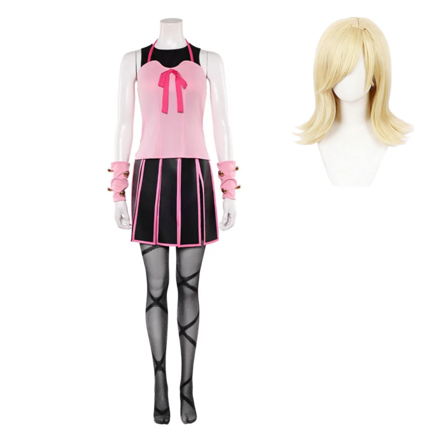 Lucy Steel Women Pink Outfit Halloween Carnival Cosplay Costume
