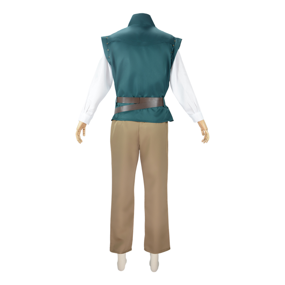 Tangled Flynn Rider Green Vest Outfit Halloween Carnival Cosplay Costume