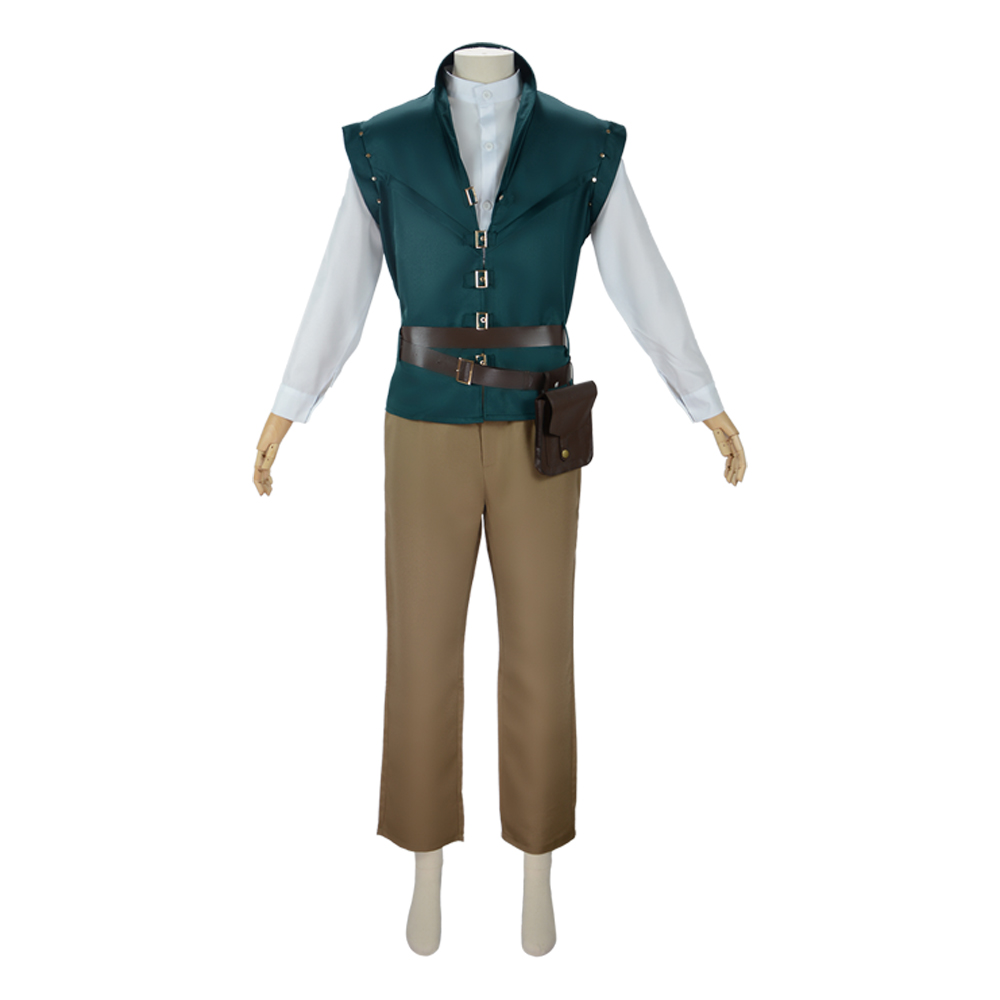 Tangled Flynn Rider Green Vest Outfit Halloween Carnival Cosplay Costume