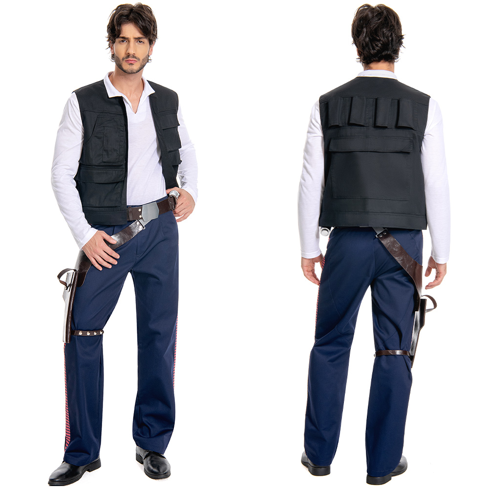 Star Wars ANH A New Hope Han Solo Costume Vest Shirt Pants
