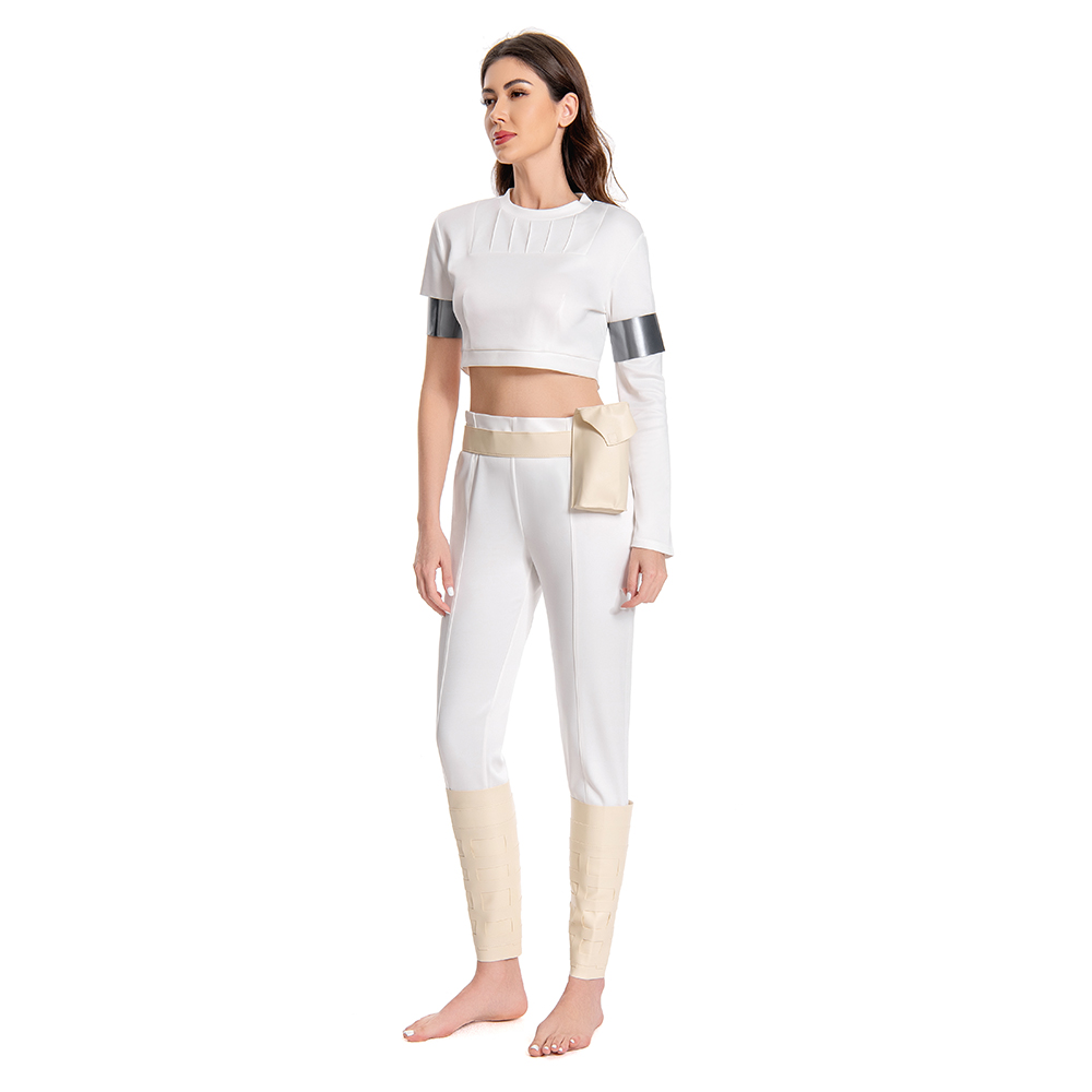 Padme Amidala White Outfits Cosplay Costume Halloween Carnival Suit