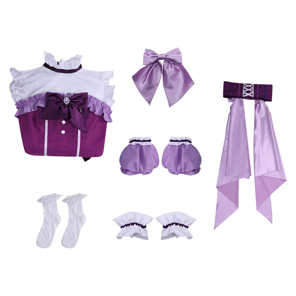 Puella Magi Madoka Magica Akemi Homura Purple Stage Dress Outfit Halloween Carnival Cosplay Costume