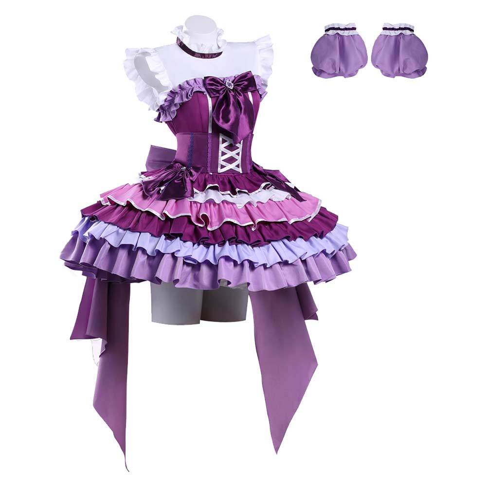 Puella Magi Madoka Magica Akemi Homura Purple Stage Dress Outfit Halloween Carnival Cosplay Costume