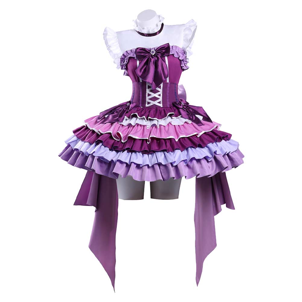 Puella Magi Madoka Magica Akemi Homura Purple Stage Dress Outfit Halloween Carnival Cosplay Costume