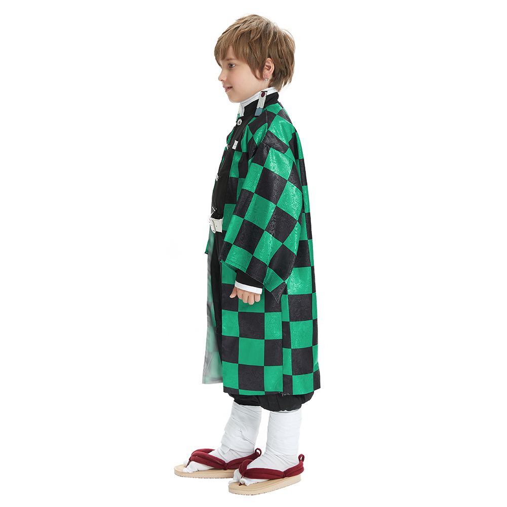 Demon Slayer: Kimetsu no Yaiba Kamado Tanjirou Kids Kimono Outfits Cosplay Costume Halloween Carnival Suit