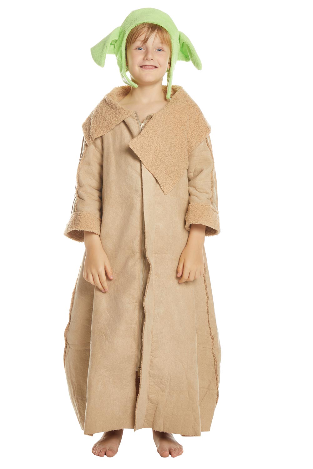 TV The Mando -Baby Yoda Robe Hat Outfits Halloween Carnival Suit Cosplay Costume For Kids