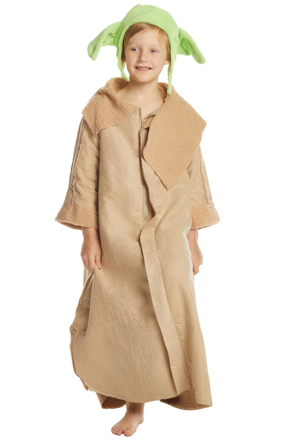 TV The Mando -Baby Yoda Robe Hat Outfits Halloween Carnival Suit Cosplay Costume For Kids