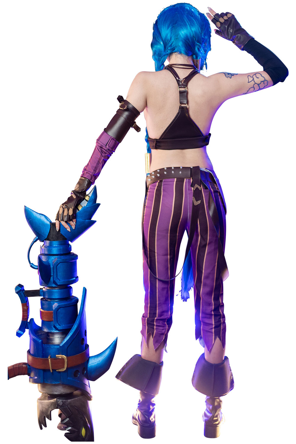 Arcane: League of Legend Jinx Fullset Outfits Halloween Carnival Cosplay Costume 