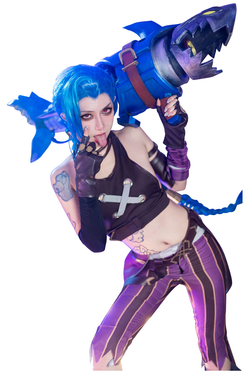 Arcane: League of Legend Jinx Fullset Outfits Halloween Carnival Cosplay Costume 