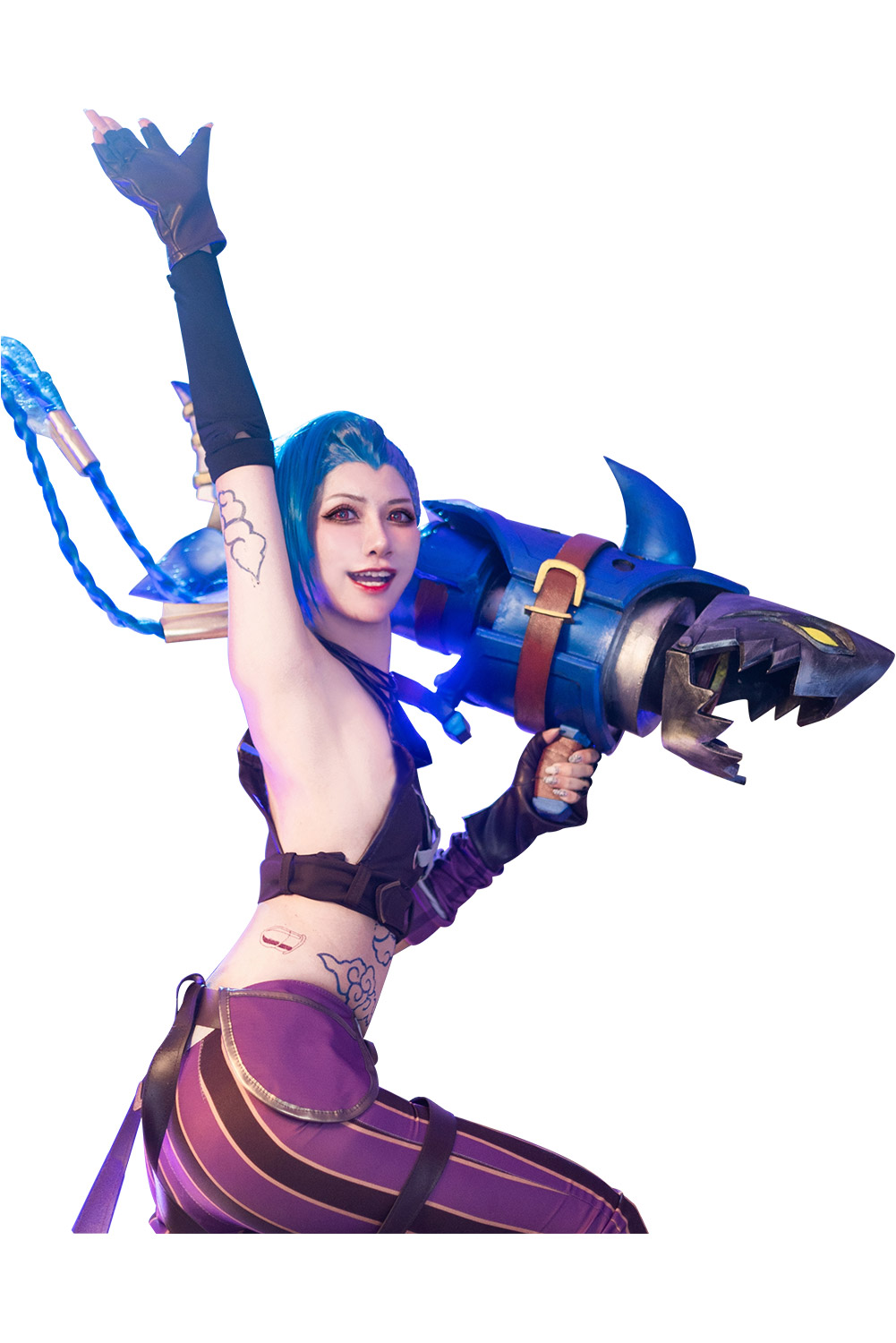 Arcane: League of Legend Jinx Fullset Outfits Halloween Carnival Cosplay Costume 