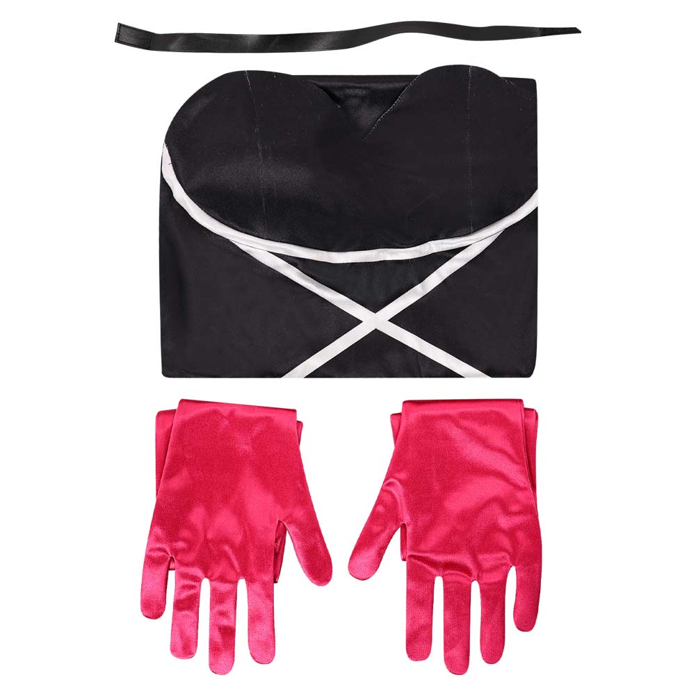 Hazbin Hotel Season 2 Angel Dust Long Gloves Black Dress Outfit Halloween Carnival Cosplay Costume