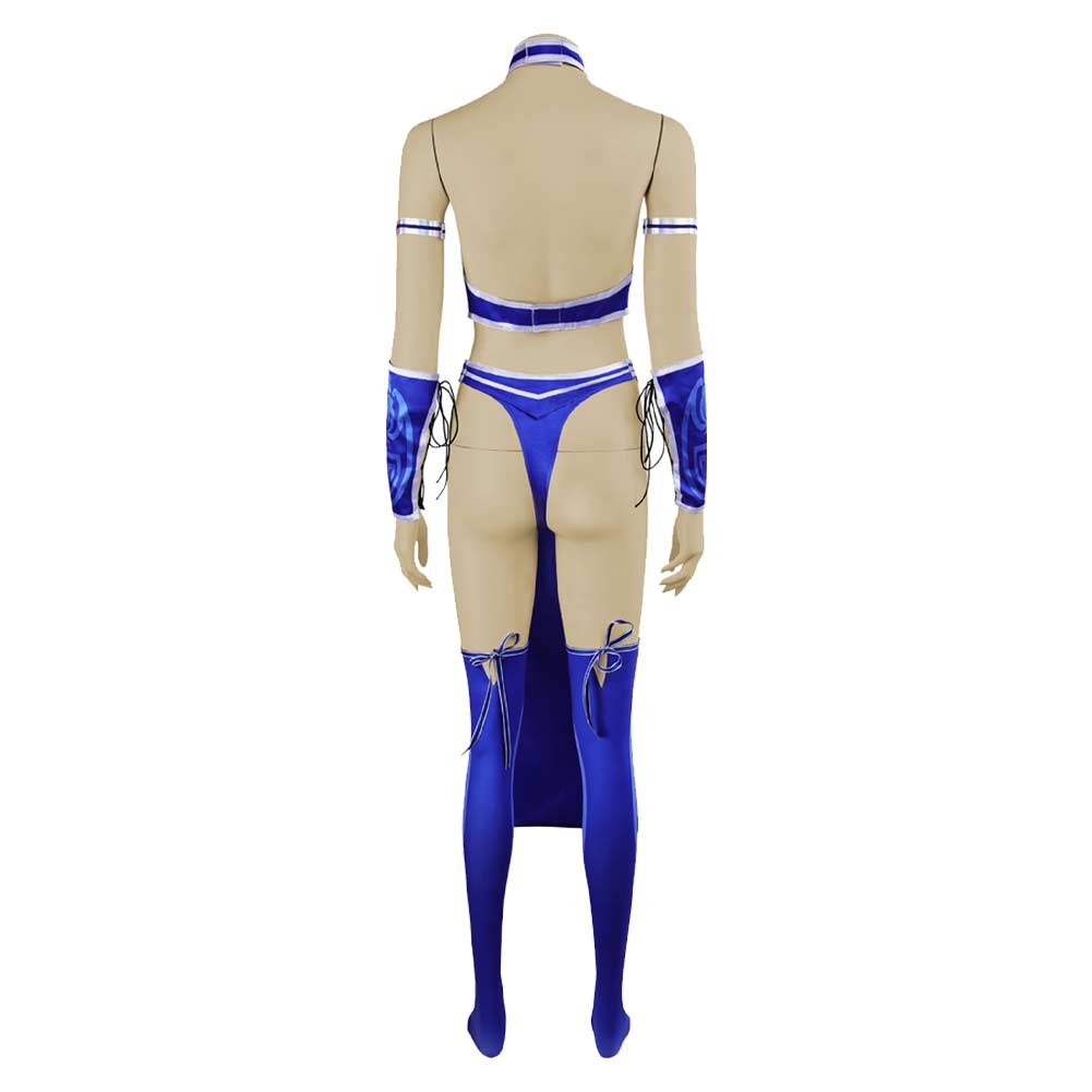 Mortal Kombat 2 Kitana Blue Outfit Halloween Carnival Cosplay Costume