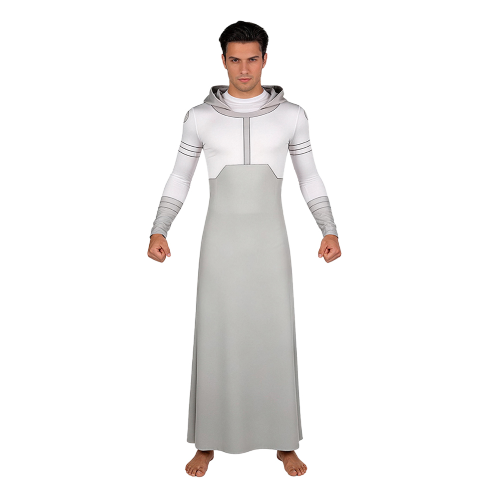 Invincible Mark Grayson Gray Hooded Jumpsuit Outfits Halloween Carnival Cosplay Costume