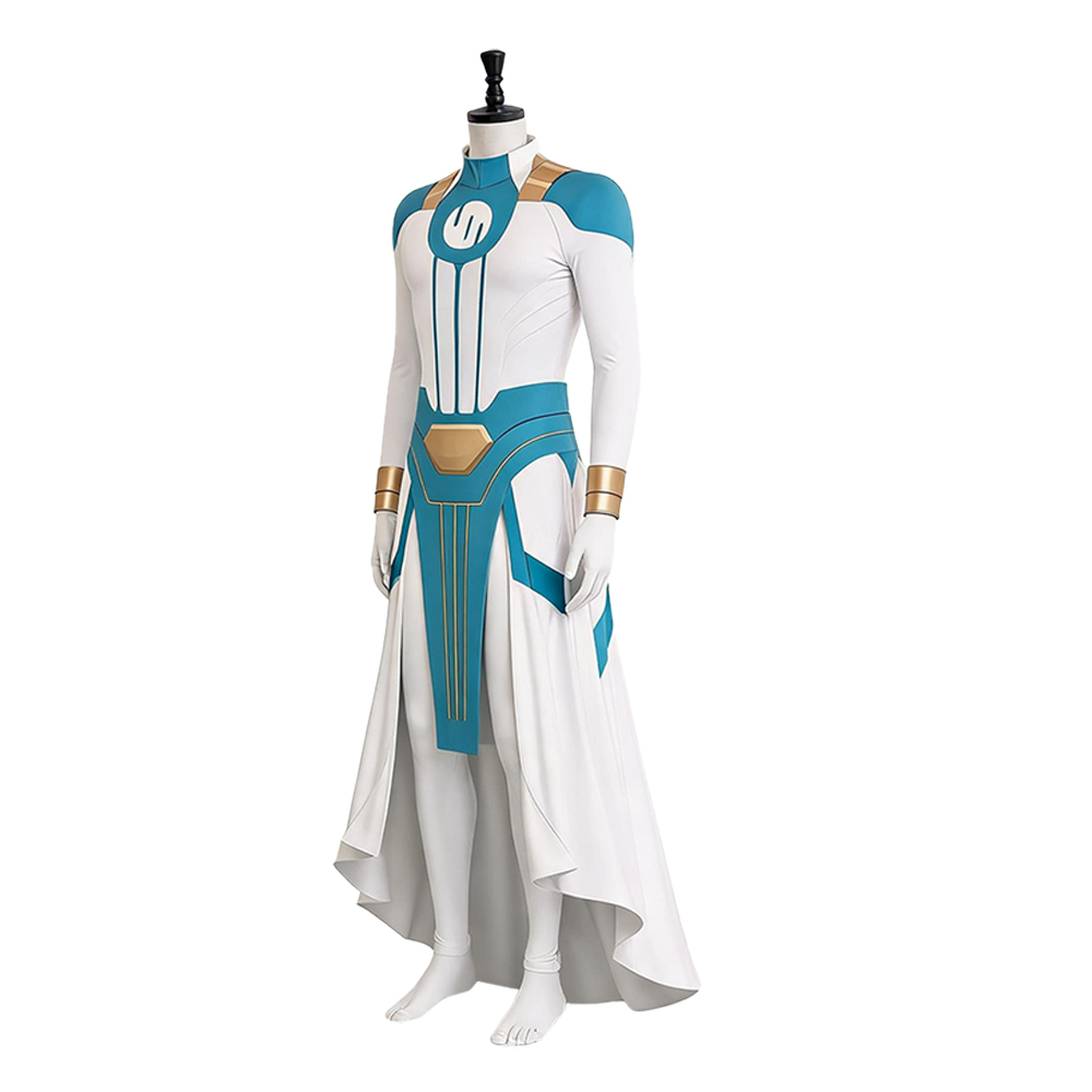Invincible Mark Grayson Blue and White Jumpsuit Outfits Halloween Carnival Cosplay Costume
