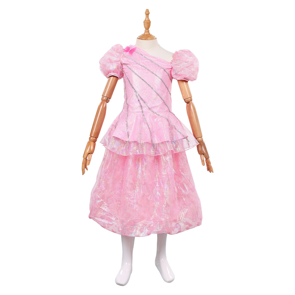 Wicked: The Good Glinda Kids Pink Tulle Dress Halloween Carnival Cosplay Costume