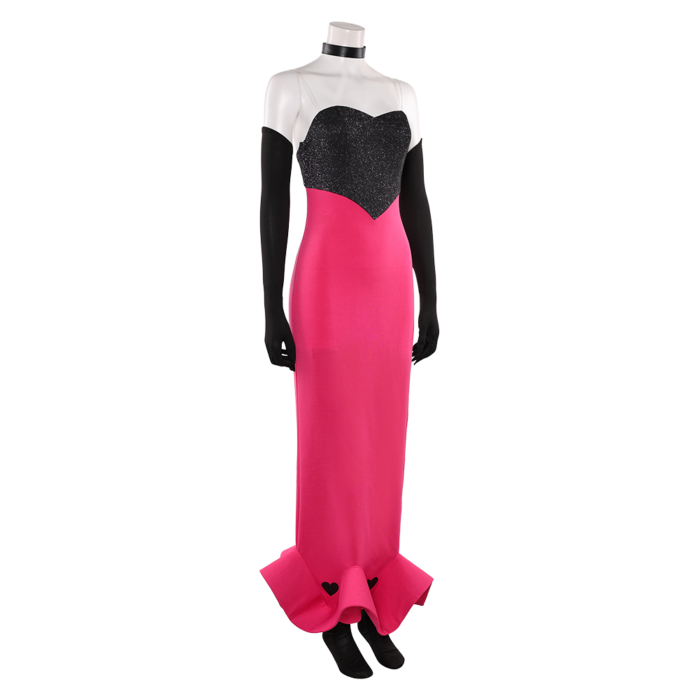 Hazbin Hotel Season 2 Angel Dust Pink Sequined Dress Outfit Halloween Carnival Cosplay Costume