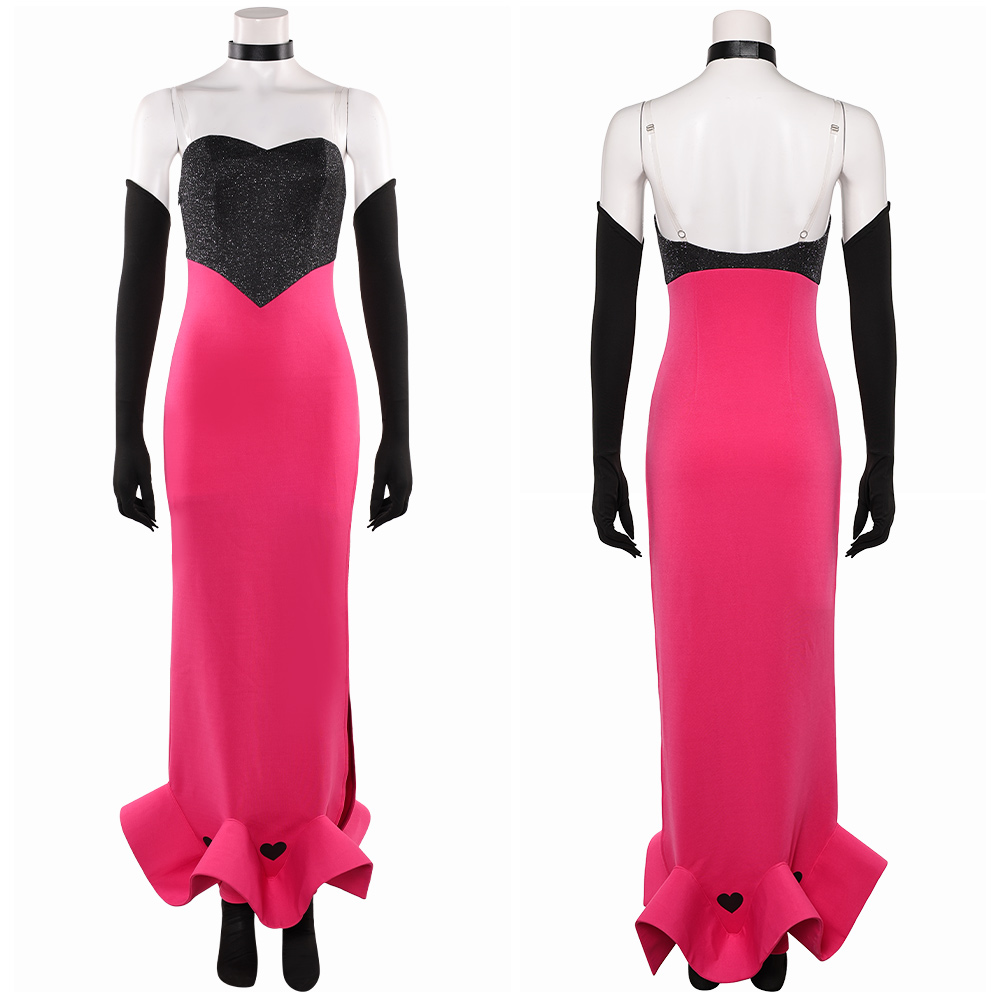 Hazbin Hotel Season 2 Angel Dust Pink Sequined Dress Outfit Halloween Carnival Cosplay Costume