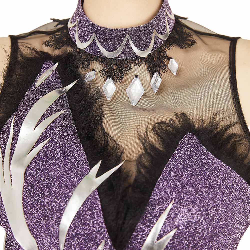 Medalist Hikaru Kamisaki Women Purple Dress Outfits Halloween Carnival Cosplay Costume